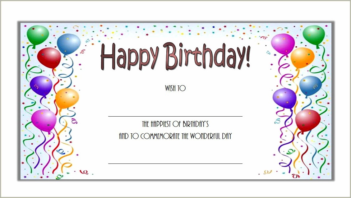 Free Birthday Gift Certificate Template For Word