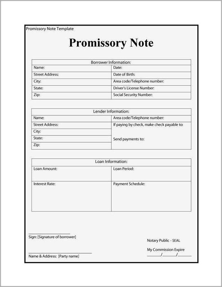 Free Black Friday Promissory Note Template Facebook