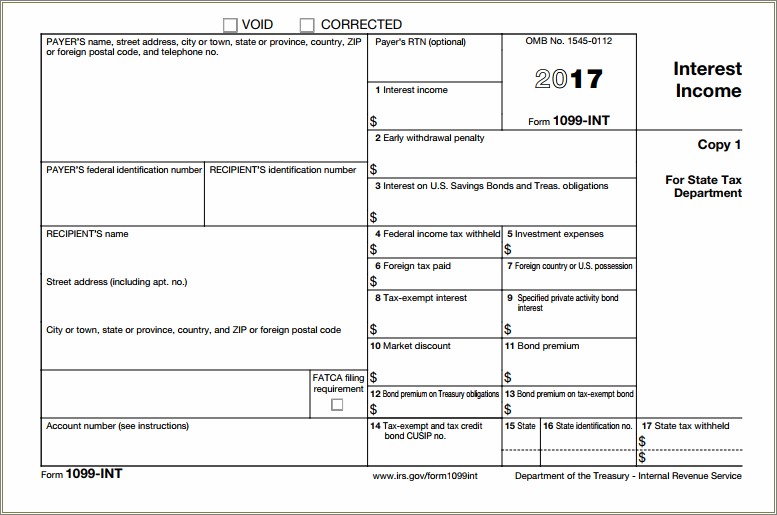 Free Blank 2017 1096 Tax Form Template