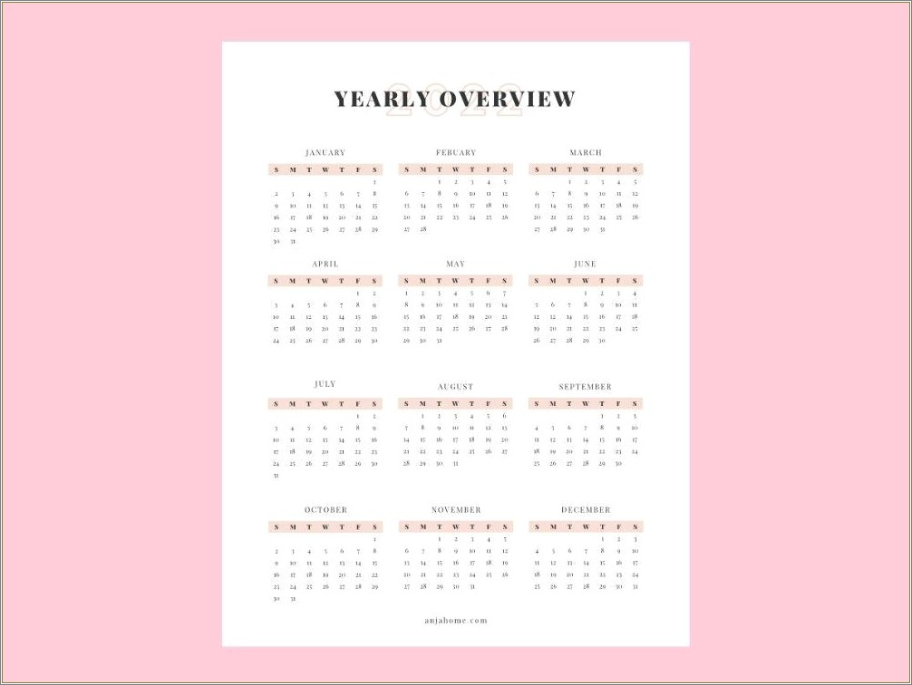 Free Blank Calendar Grid Template In Word Doc