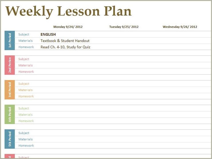 Free Blank Lesson Plan Templates For Kindergarten