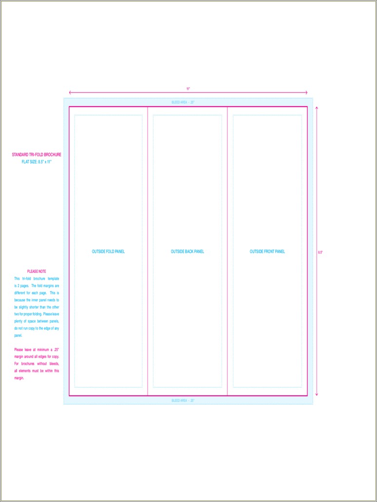 Free Blank Tri Fold Brochure Templates For Word