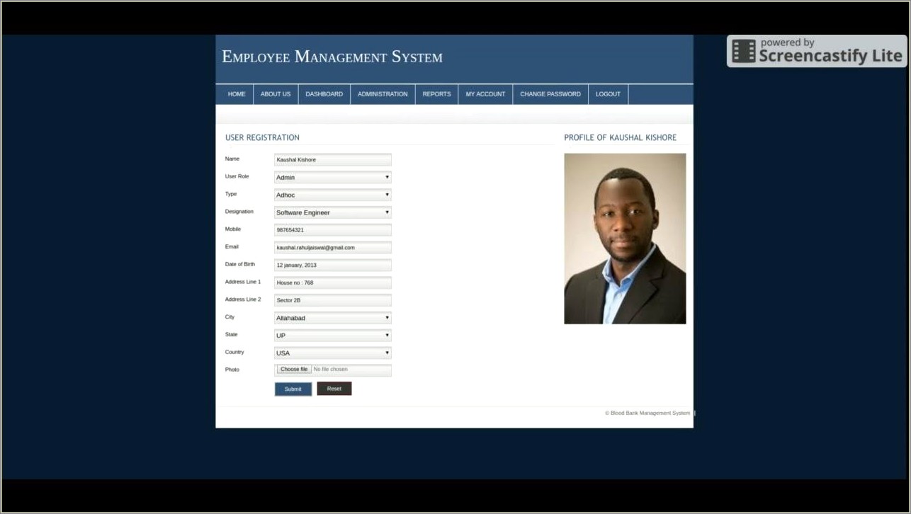 Free Bootstrap Template For Employee Management System