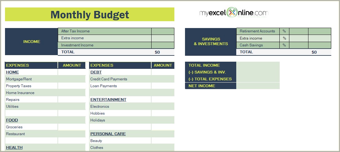 Free Budget Templates In Excell For Any Use