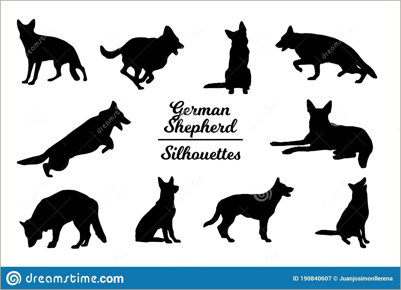 Free Business Cards Templates German Shepherd Sillouette