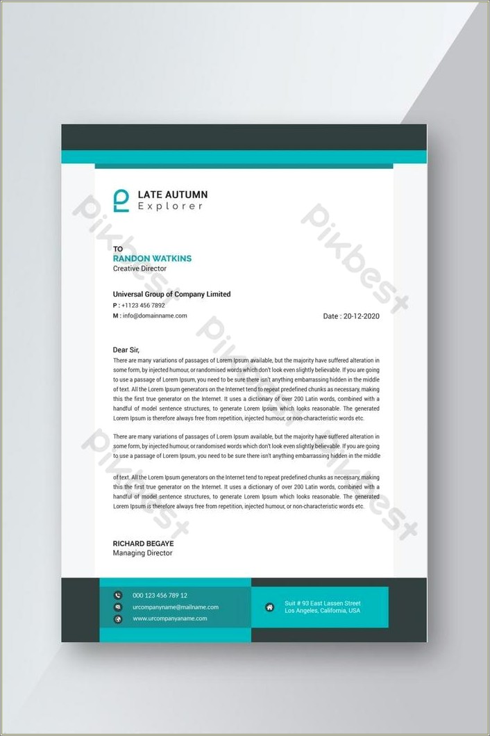Free Business Letterhead Templates In Pad Format