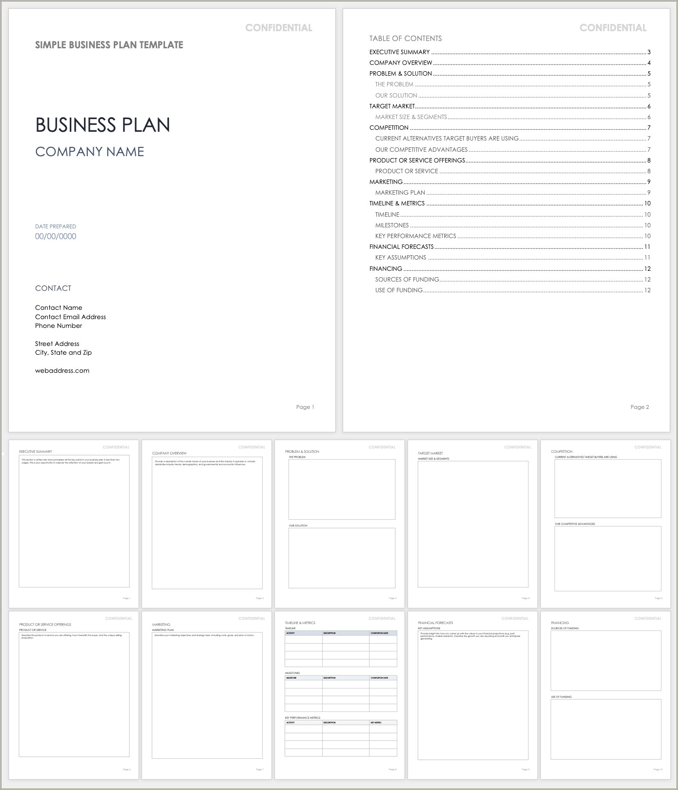 Free Business Plan Template For Training Company