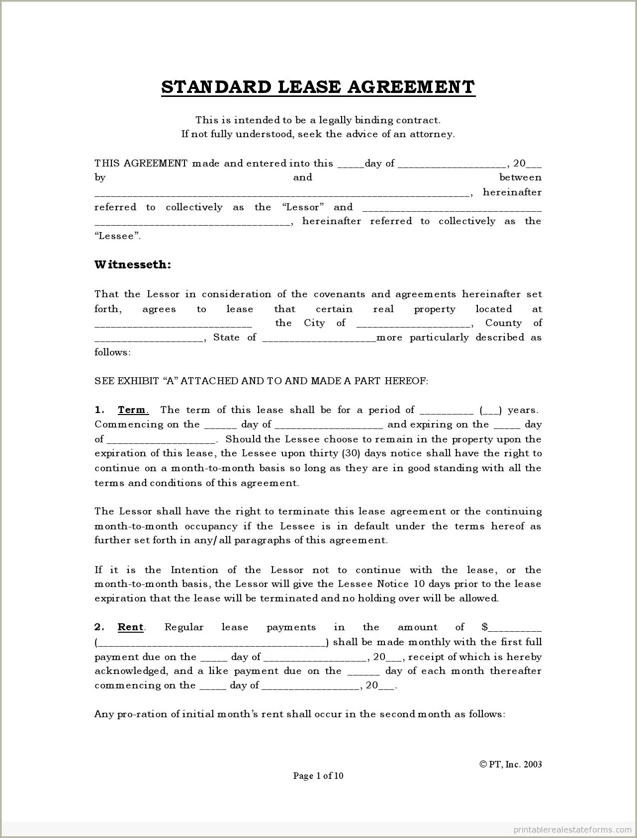 Free California Commercial Real Estate Lease Agreement Template