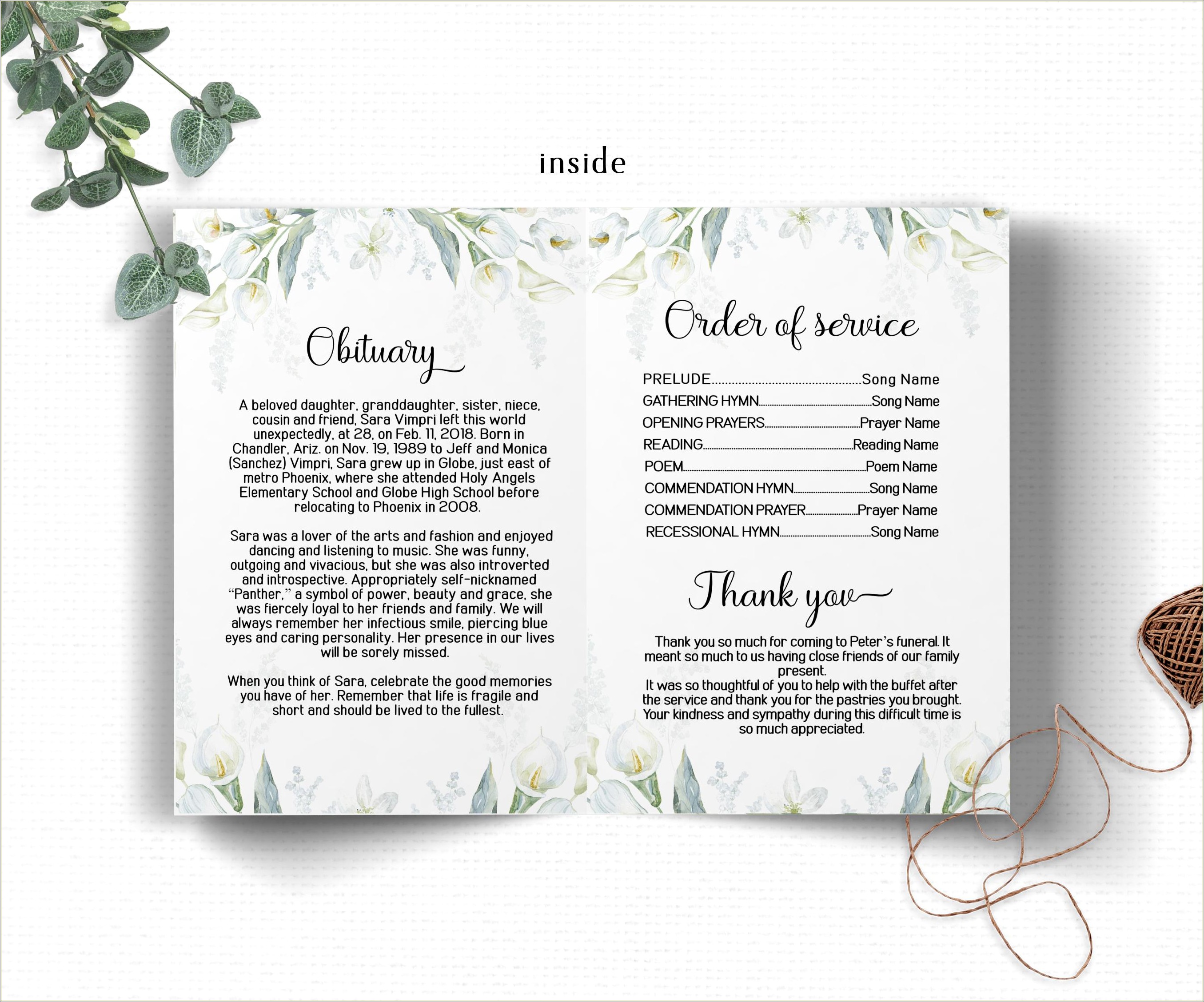 Free Calla Lily Template Made From Cardstock
