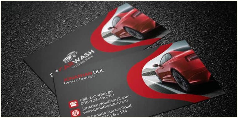 Free Car Wash Business Card Template Psd