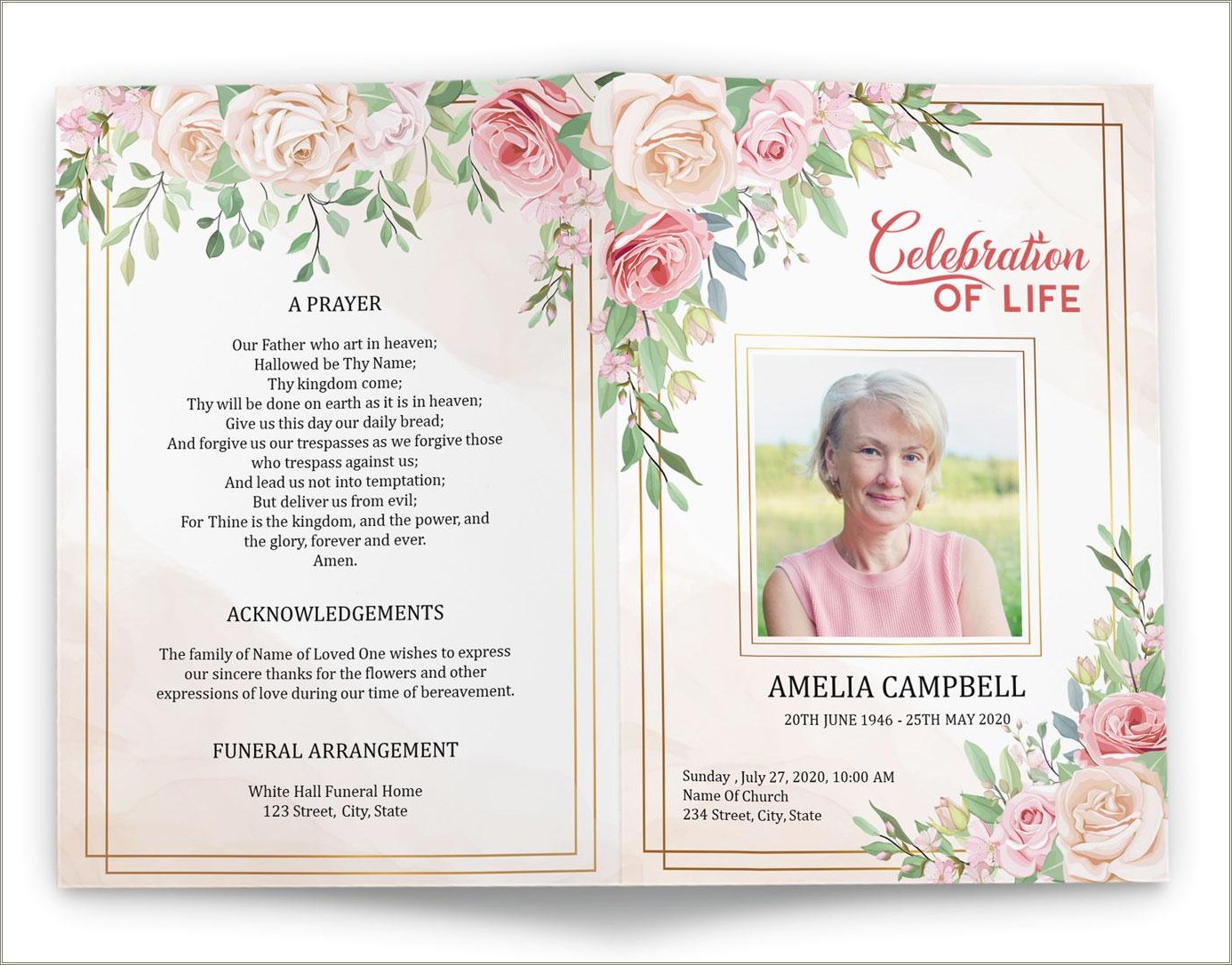 Free Celebration Of Life Program Template Publisher