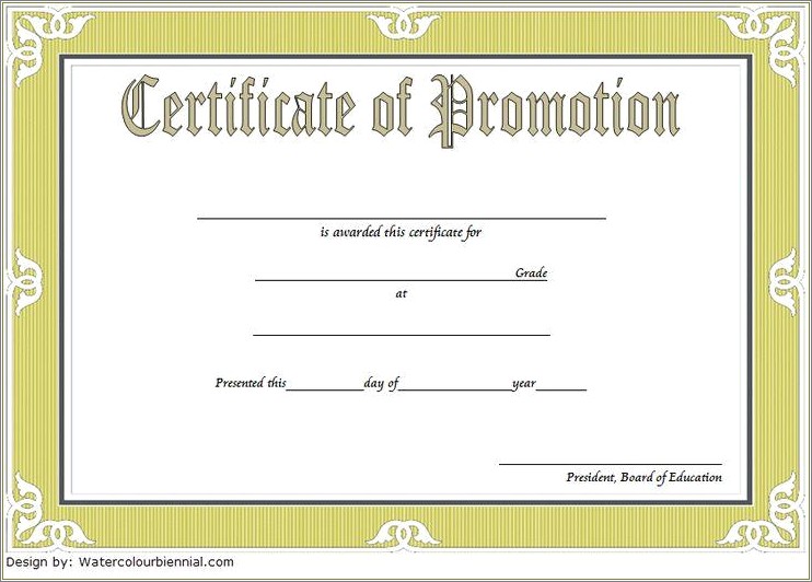 Free Certificate Of Promotion Template For Grandson