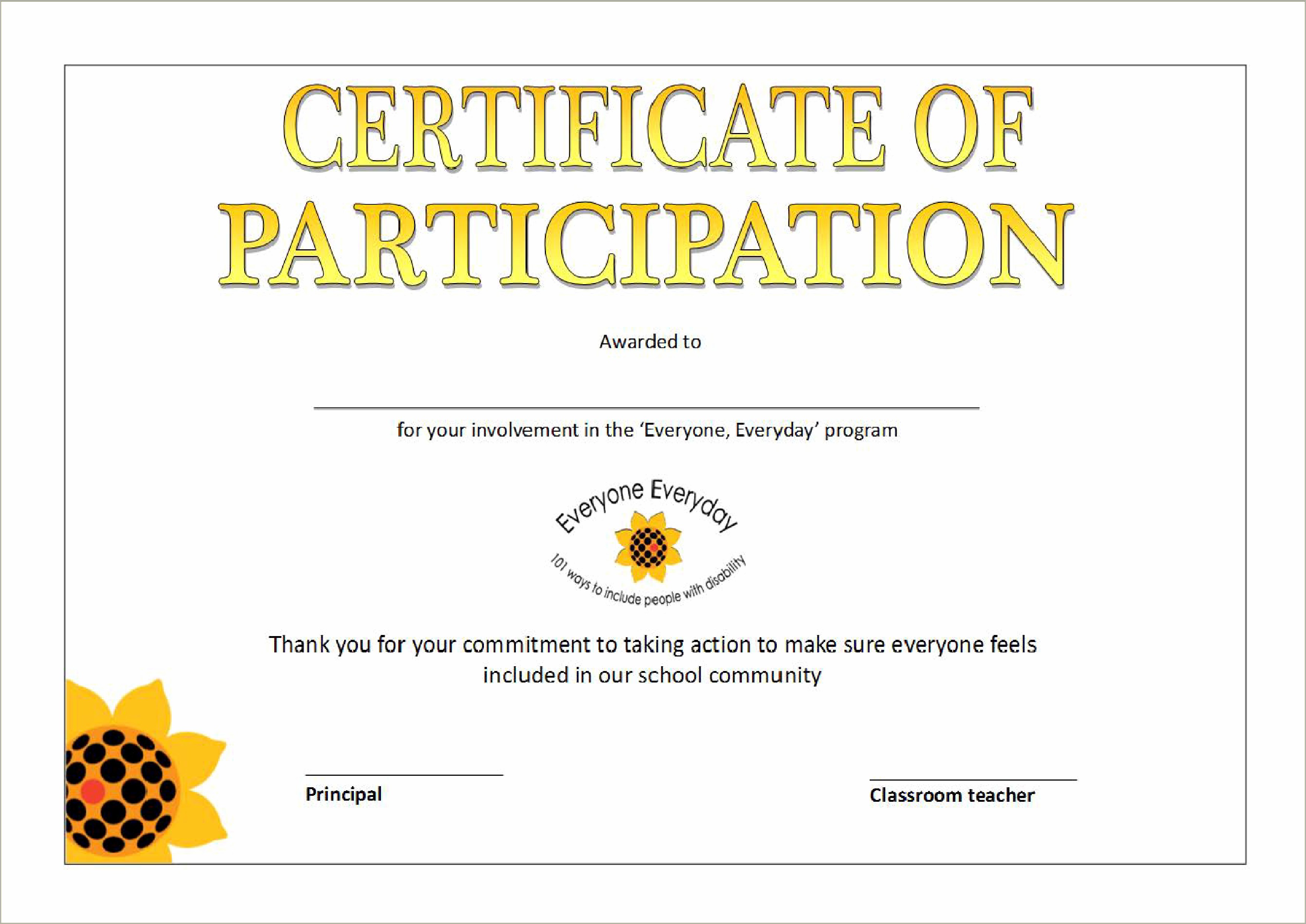 Free Certificates Of Participation Templates To Download