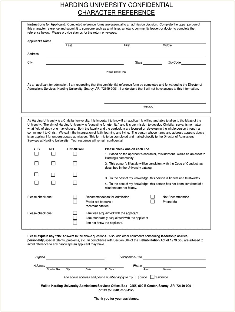 Free Character Reference Letter Template For Court