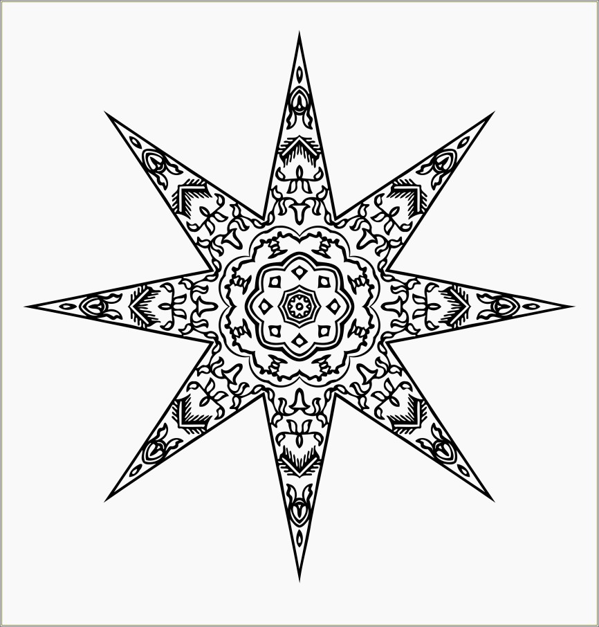 Free Christmas Black And White Star Template