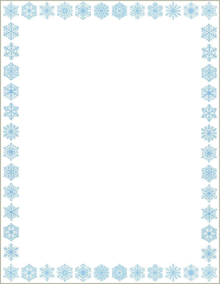 Free Christmas Border Templates Blue Snowflakes Clipart