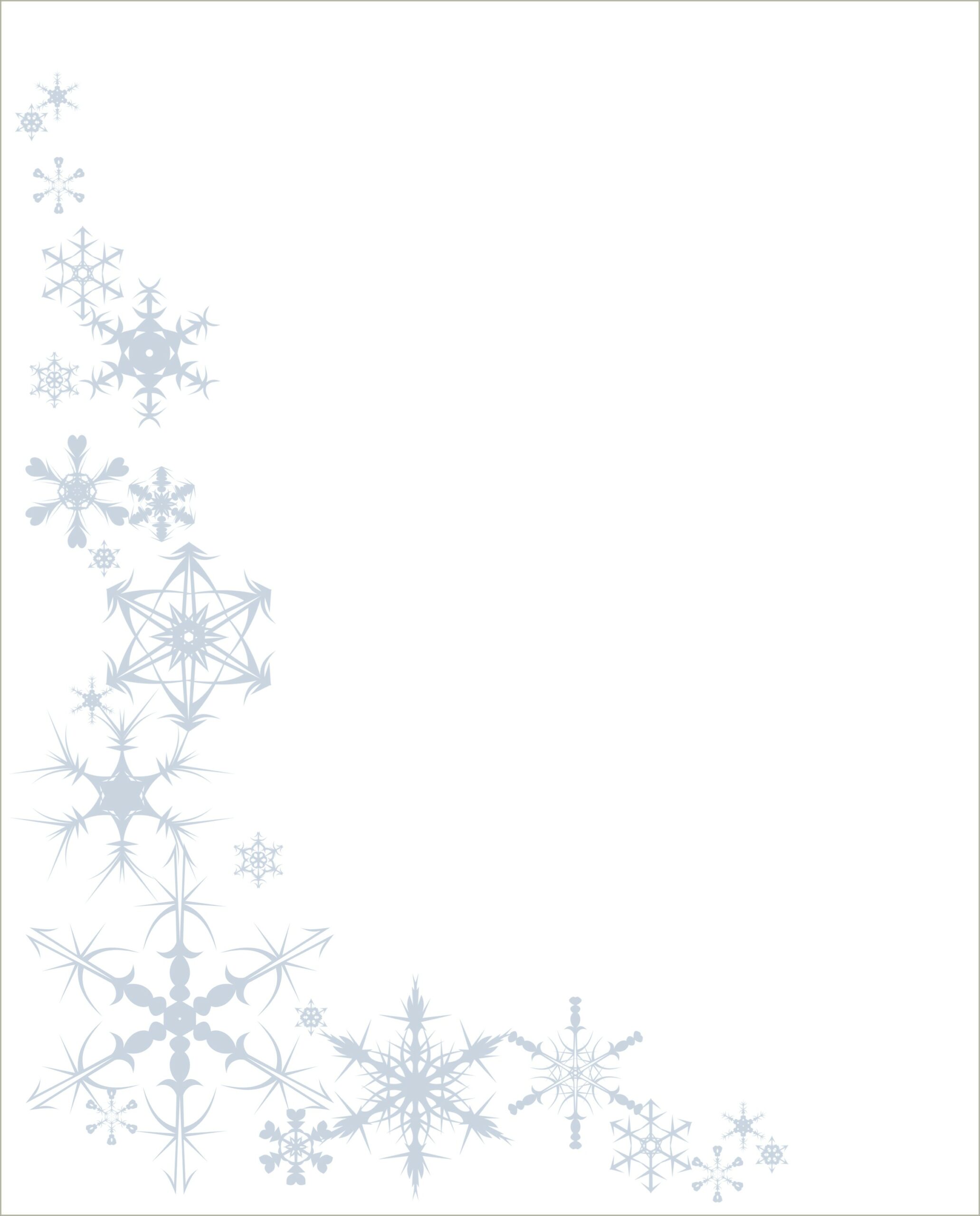 Free Christmas Border Templates Blue Snowflakes Translusant