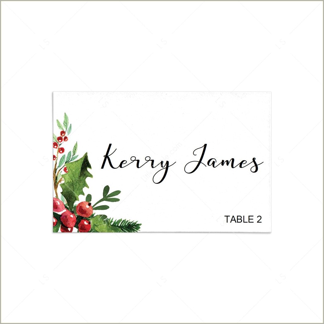 Free Christmas Place Card Template For Word
