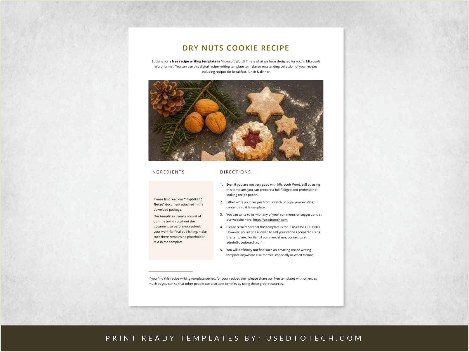 Free Christmas Recipe Card Templates For Microsoft Word