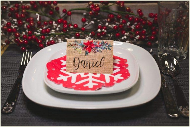Free Christmas Table Name Place Cards Template