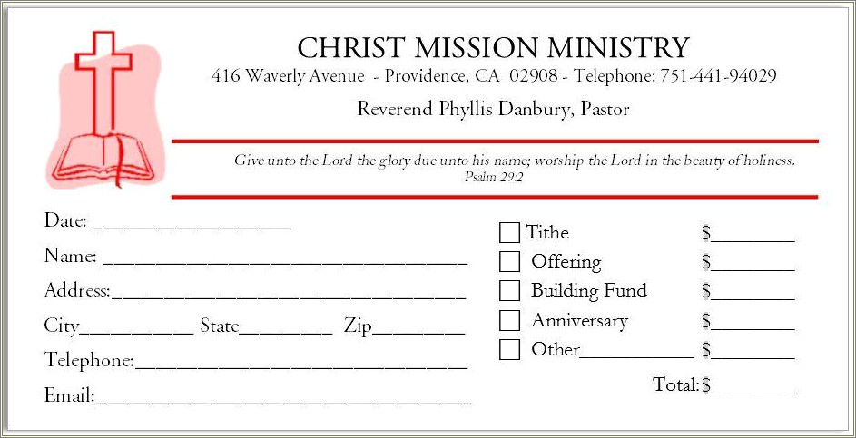 Free Church Tithes And Offering Envelopes Templates