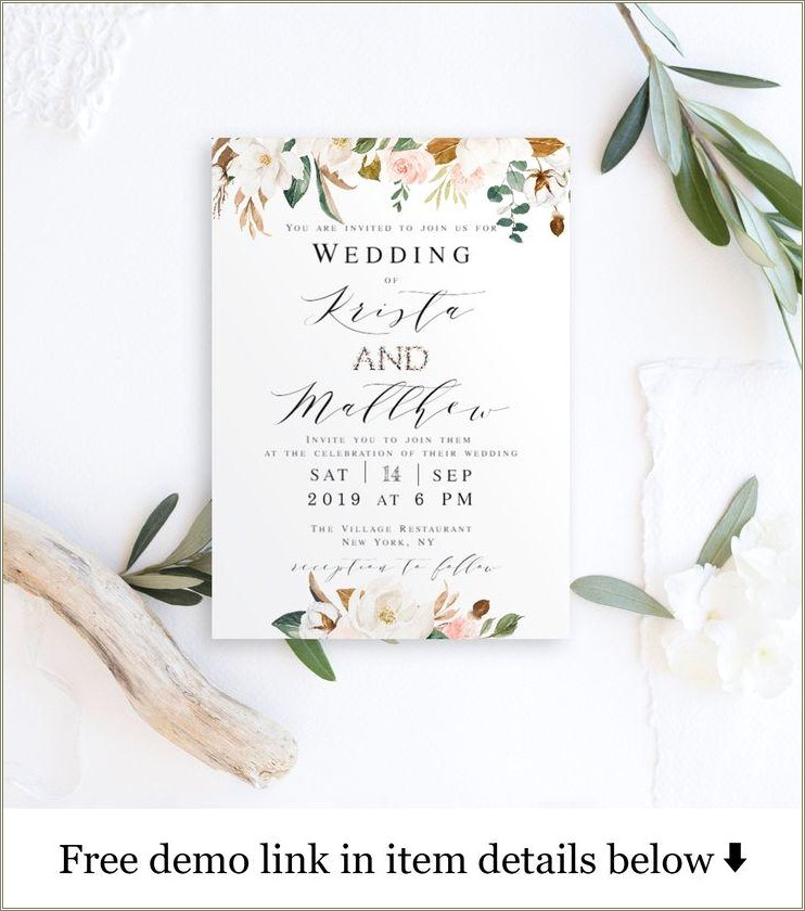 Free Classic Calligraphy Wedding Template Instant Download