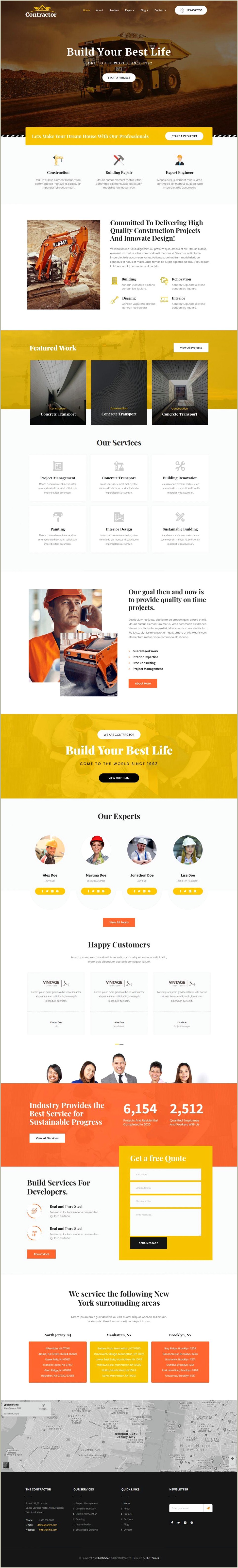 Free Construction And Project Management WordPress Template