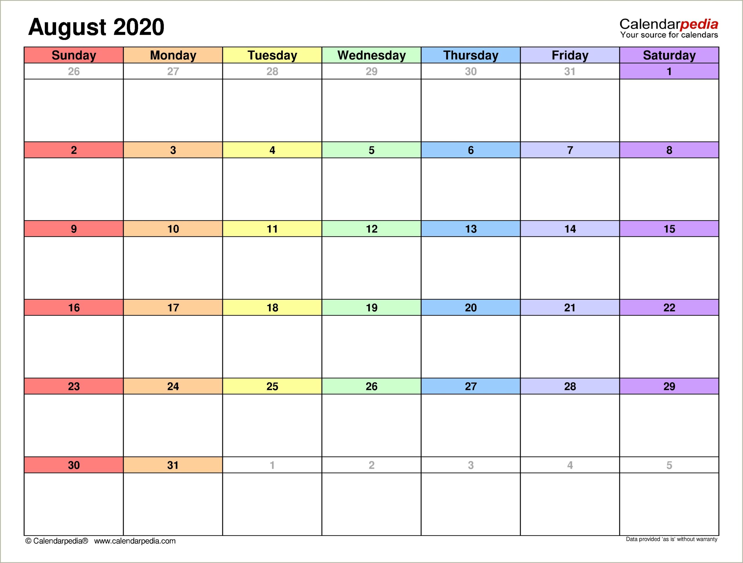 Free Copy 2020 Planner Calendar Template 2020