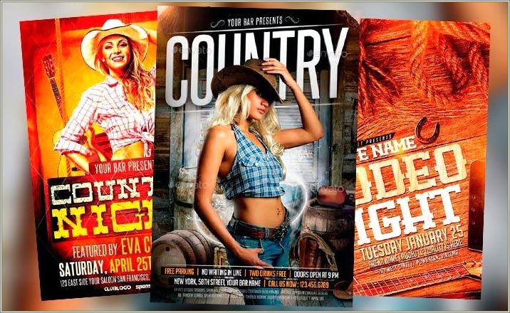 Free Country Music Night Flyer Psd Template
