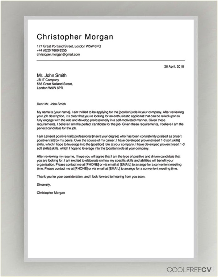 Free Cover Letter Template Word Doc Download