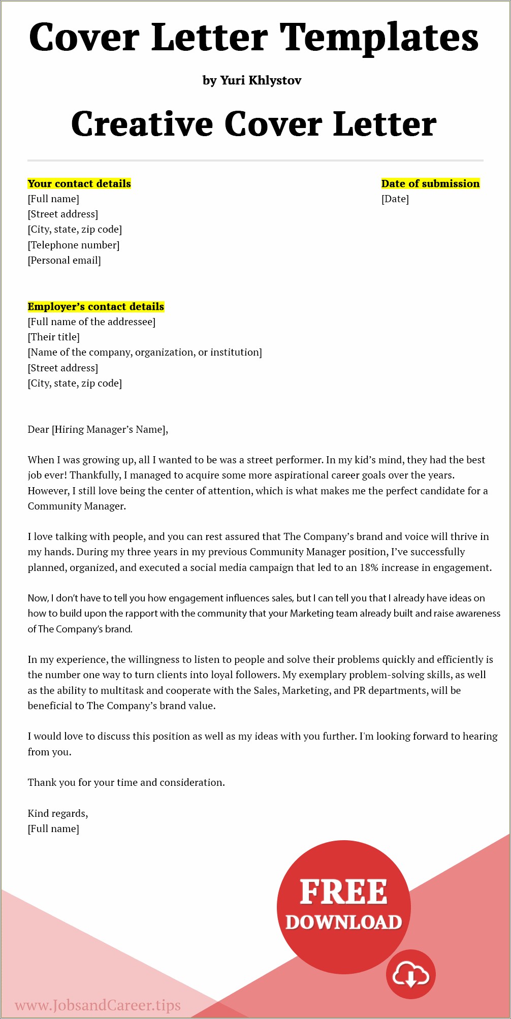 Free Cover Letter Templates For Director Position