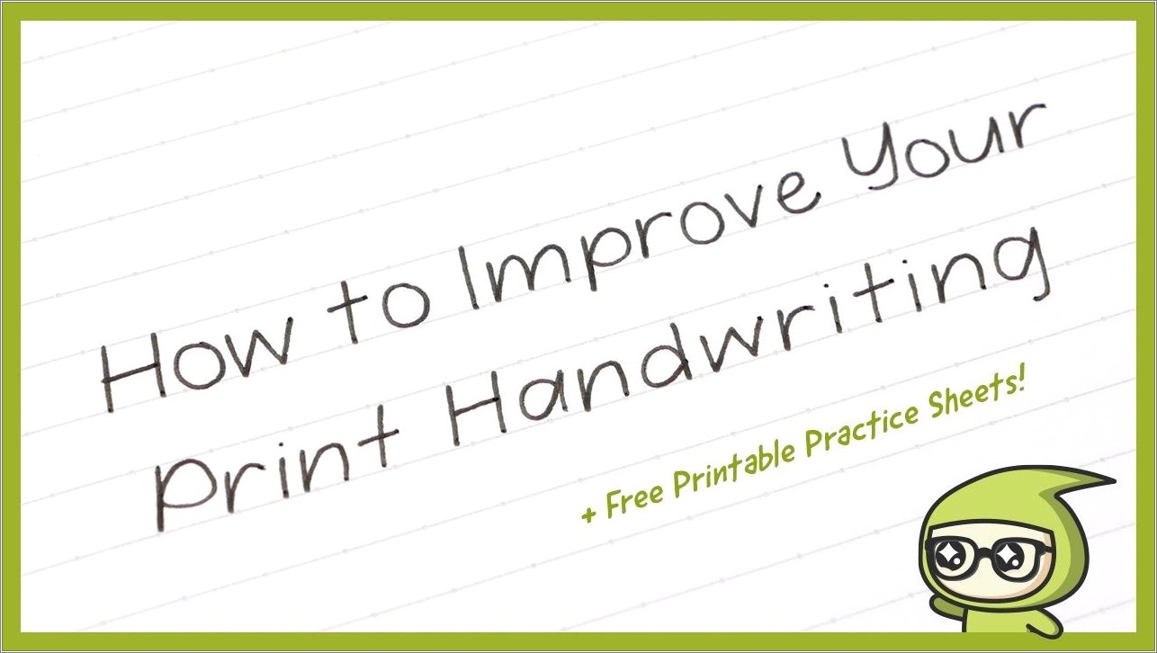 Free Cute Print Handwriting Templates For Adults