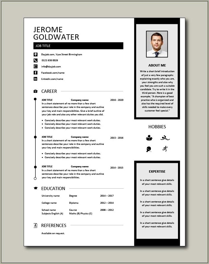 Free Cv Template For 16 Year Old