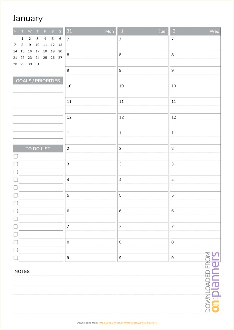 Free Day Schedule Template Excel 24 Hours