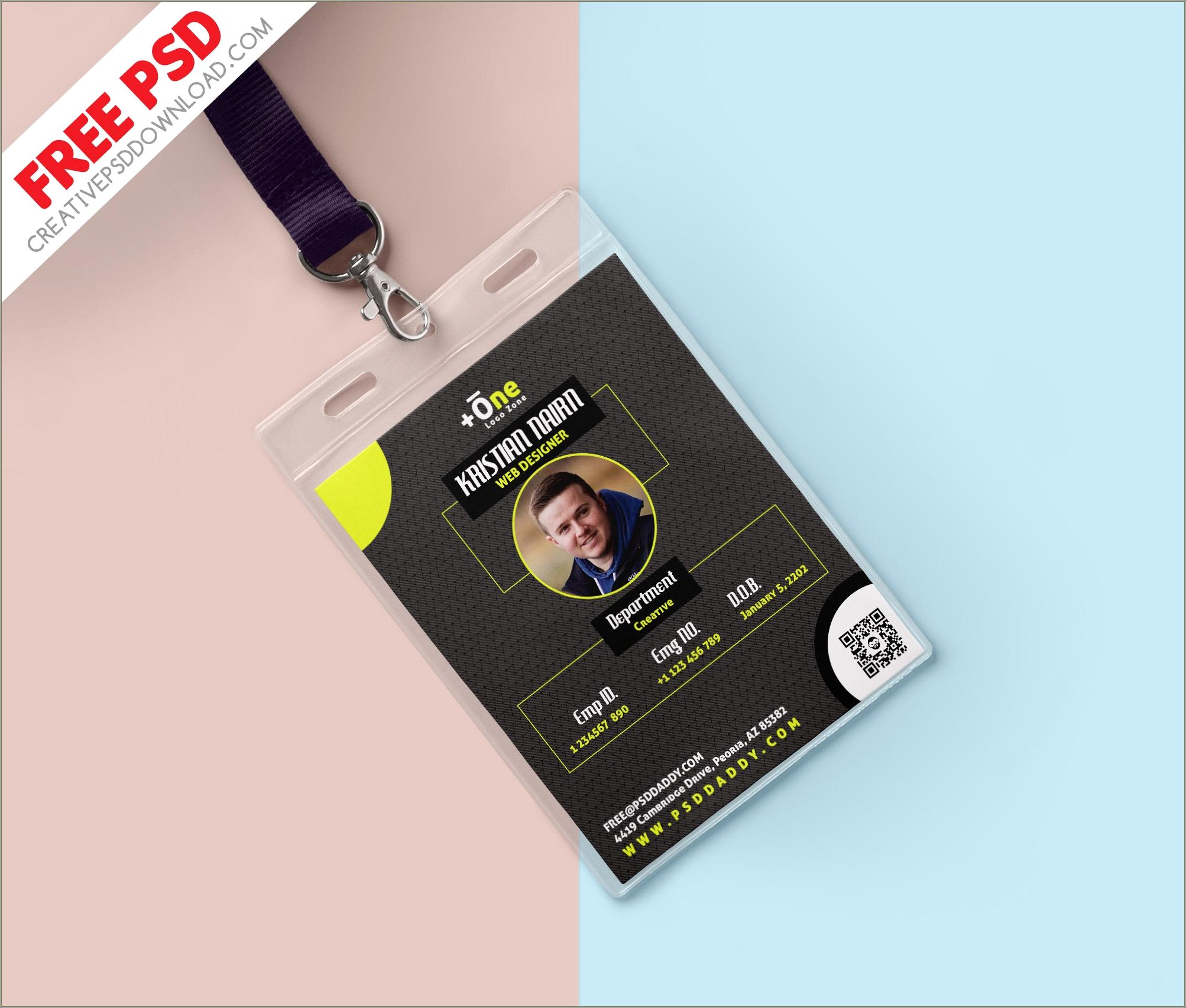 Free Download Employee Id Card Template Psd