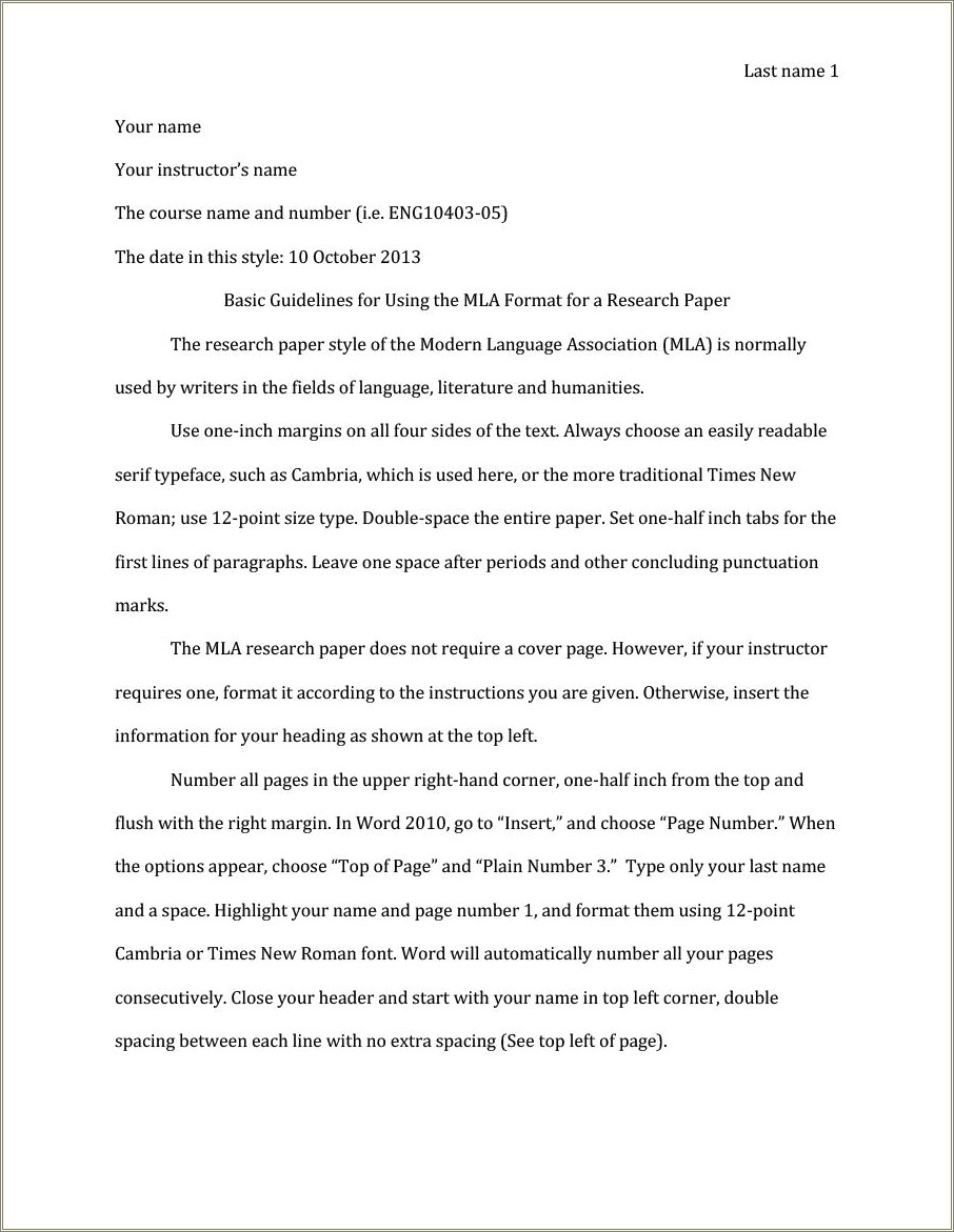 Free Download Mla Format Template Word 2007