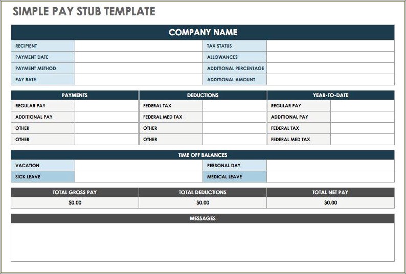 Free Download Pay Stub Template With Calculator