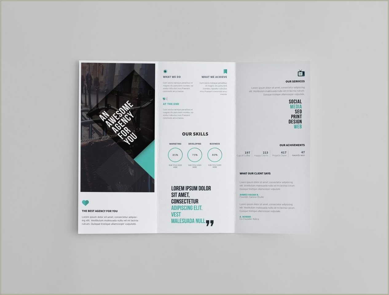 Free Download Tri Fold Brochure Templates Outline Psd