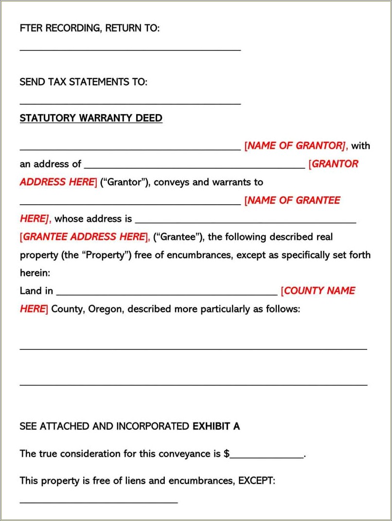 Free Downloadable Oregon Quit Claim Deed Template