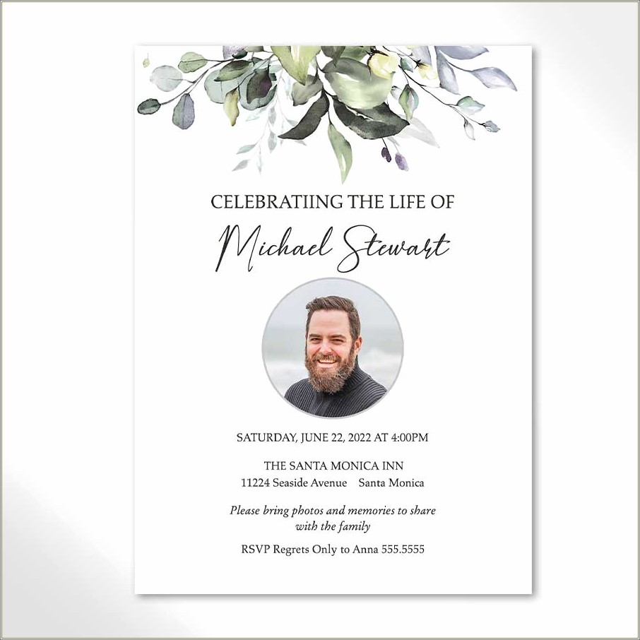 Free Downloadable Templates For Celebration Of Life Invitations