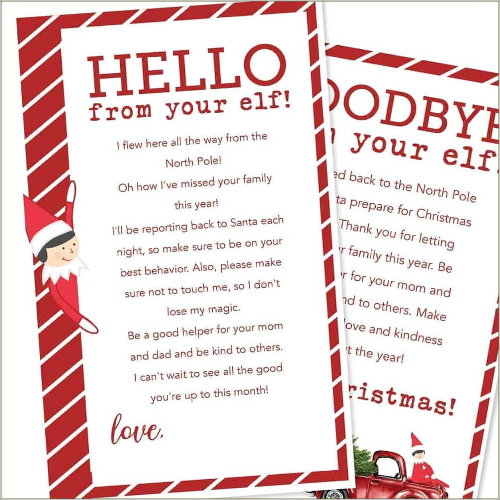 Free Elf On The Shelf Arrival Letter Template