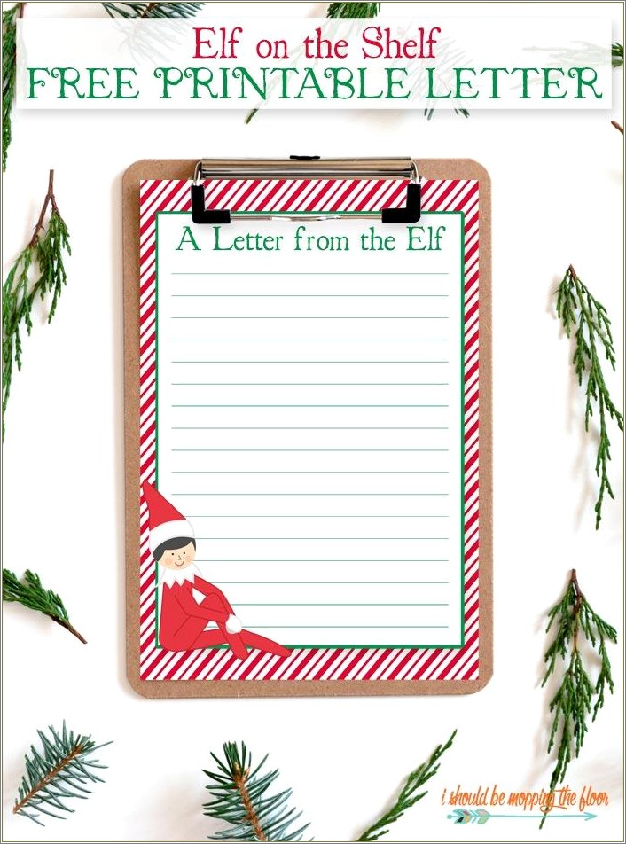 Free Elf On The Shelf Template Letter