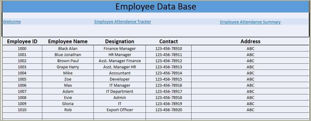 Free Employee Attendance Tracker Excel Template 2019