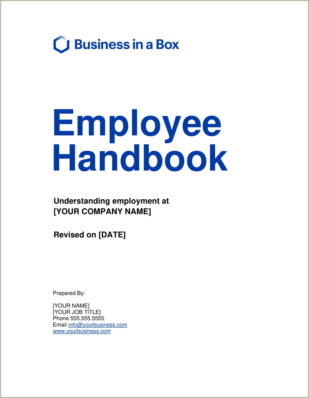Free Employee Handbook Template For Small Business Uk