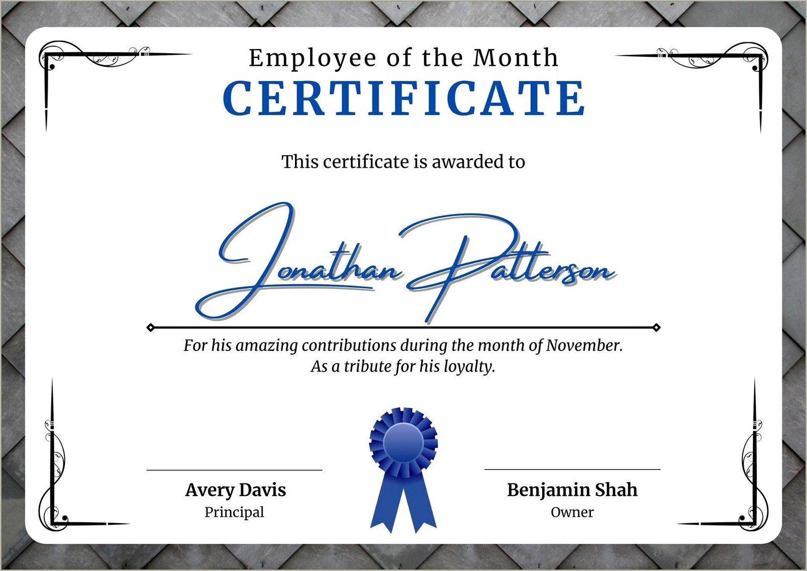 Free Employee Of The Month Template With Picture
