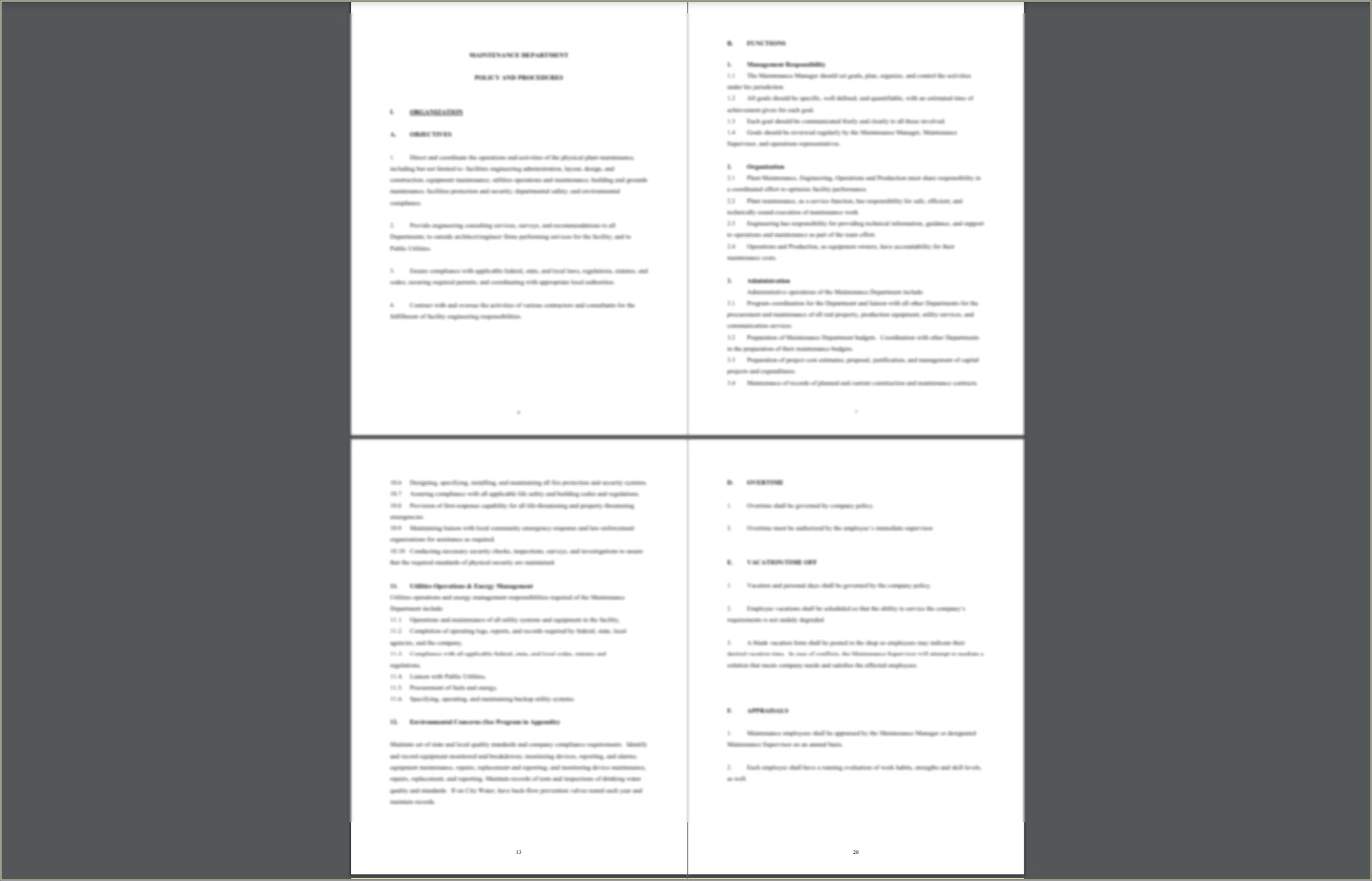 Free Employee Policy And Procedure Manual Template