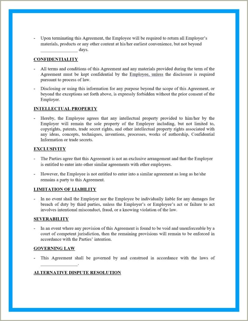 Free Employment Sales Person Contract Template Word