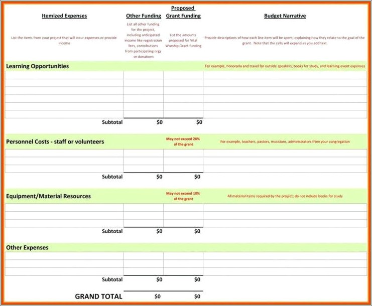 Free Excel Grant Funds Tracking Spreadsheet Template