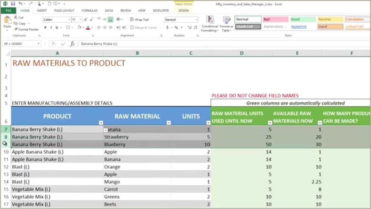 Free Excel Inventory And Sales Template For Retailers