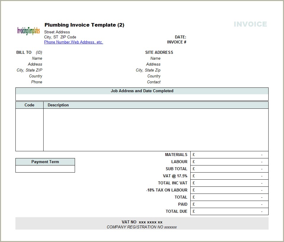 Free Excel Labor And Materials Billing Template
